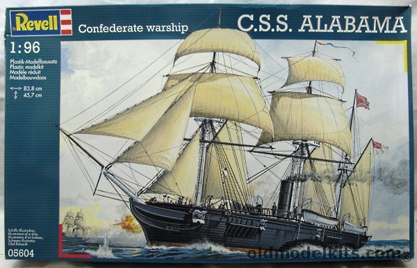 Revell 1/96 CSS Alabama Civil War Raider with Sails, 05604 plastic model kit
